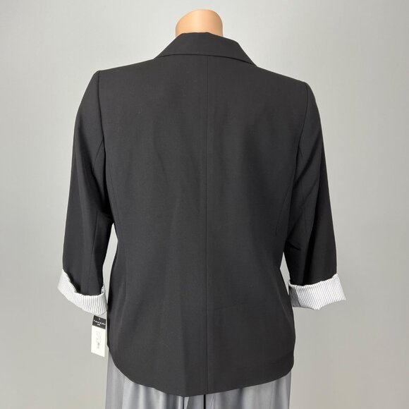 Tahari ASL Womens Plus Black 2 Button Roll Tab Jacket Career Blazer size 18W - Picture 9 of 15